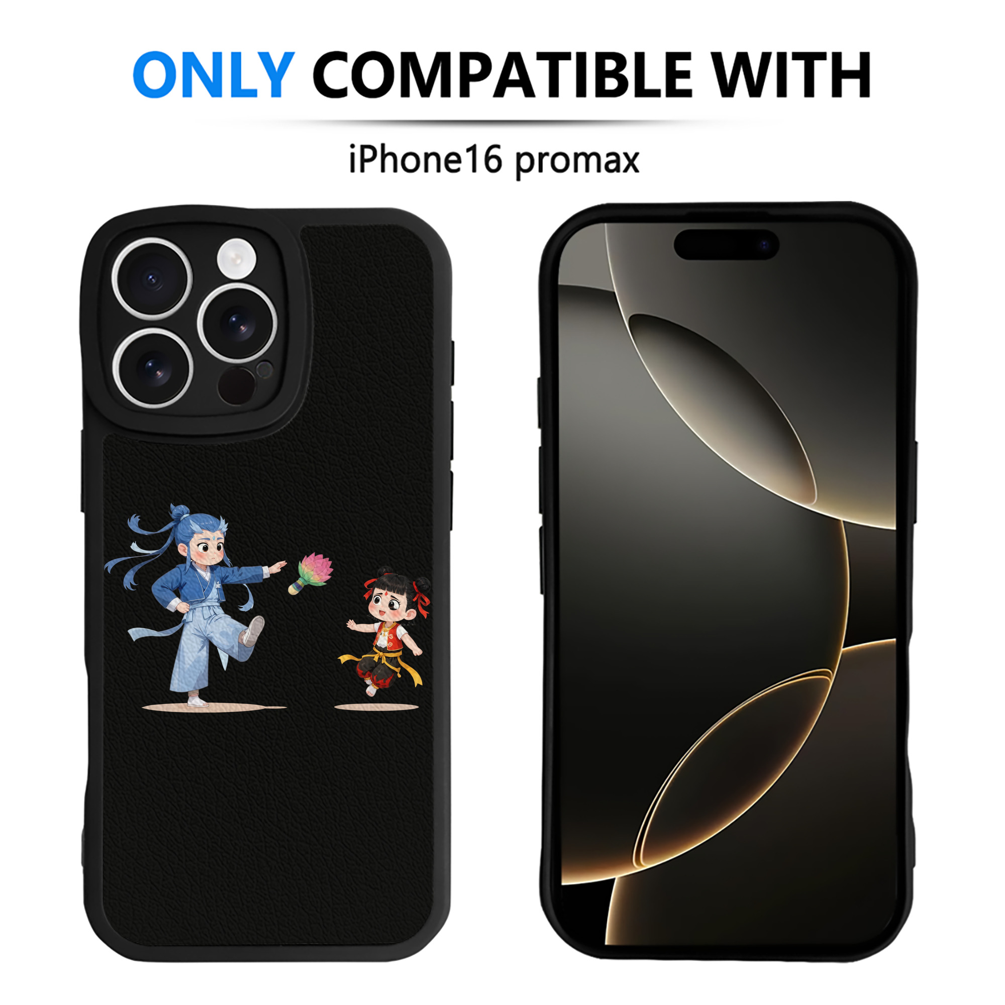 （画像用） Ne Zha 2 ナタ 魔童の大暴れ 【iPhone 16シリーズ対応】シリコンスマホケース（レザー調） 材質：シリコン